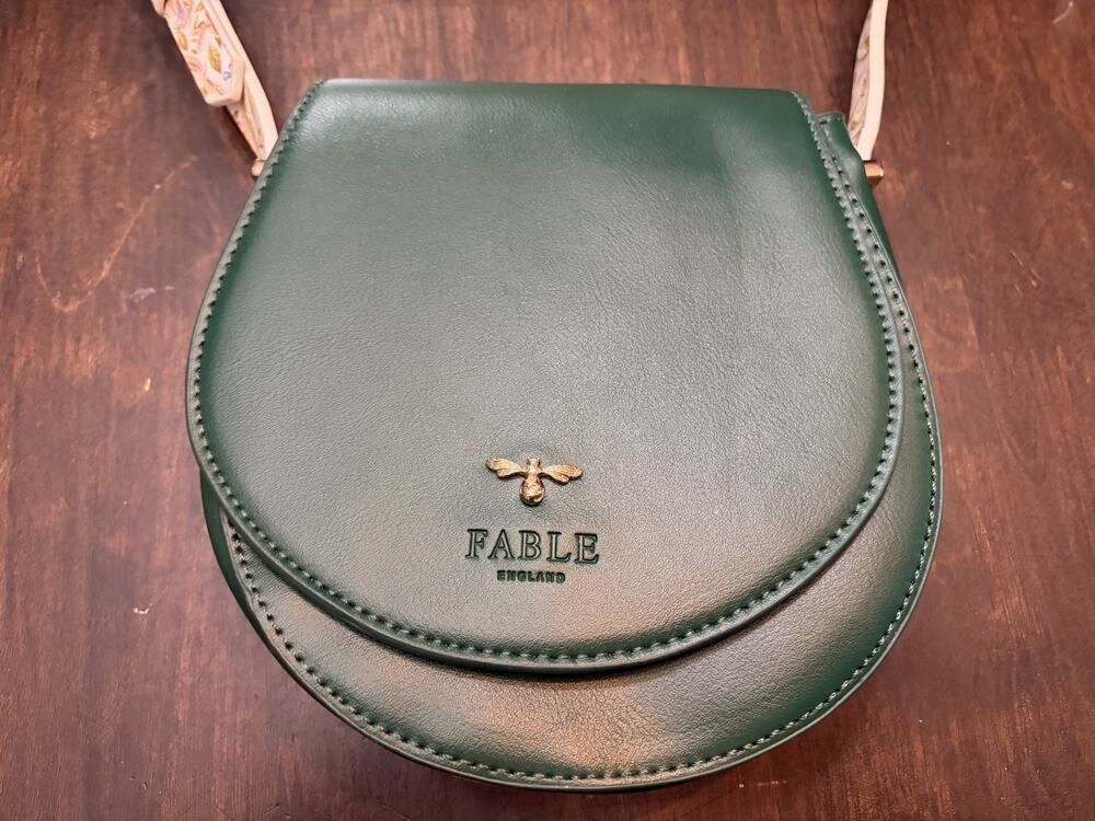 Fable England Leather Green Crossbody Bag Perfect Condition